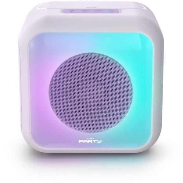 Upplyst karaokehögtalare - BIGBEN - Lavendel - Bluetooth, 30W, 2 USB-C trådlösa mikrofoner, Equalizer, Li-on batteri