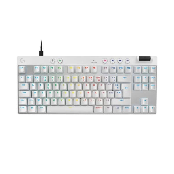 Gamingtangentbord - Trådbundet - Logitech G - Pro X TKL Rapid - AZERTY - Vitt