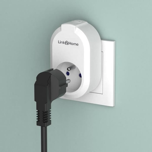Set med 2 anslutna uttag - LINK2HOME - 230 V - Vit