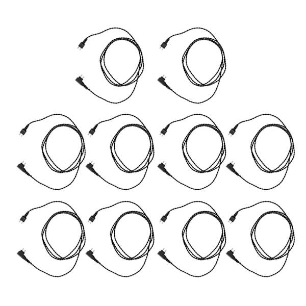 10 stk 2-pins BW Høreapparatmottakertråd Varmebestandig God Lydtransmisjonseffekt Lydforsterkerledning Svart