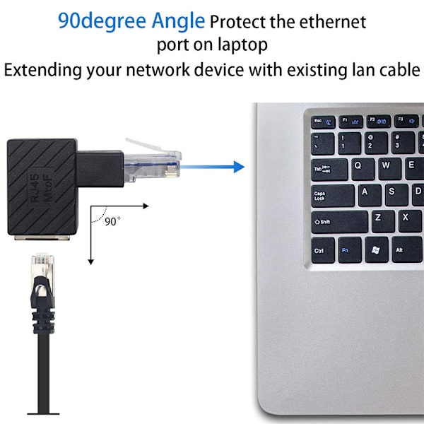 90 graders vinklet adapter til netværksforlængerkabel, hun til hun, til LAN, Ethernet, netværk