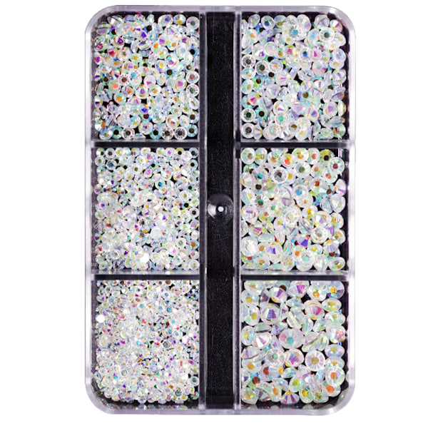 Blandade Storlekar Platta Baktill Rhinestones Icke-Varmfixerade Runda Kristallstenar Glaspärlor för Ansikte Naglar Konst Kläder Skor Väskor Bling Dekorationer Form5