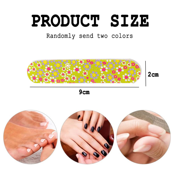Nails Colorful Nail File Strips - Mini Double Sided Filers for