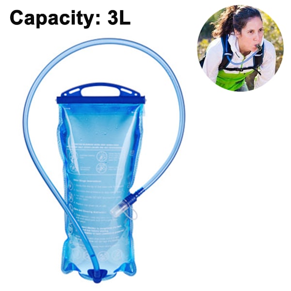 1,5L/2L/3L Foldbar TPU Vandpose Hydreringsblære Drikkelsepose med Slange og Mundstykke til Maratonløb Vandreture