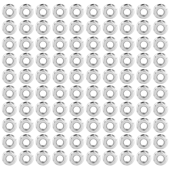 100 stk. Sekskantflensmutter 304 Rustfritt Stål Festemidler Sett for Maskinindustrien M8