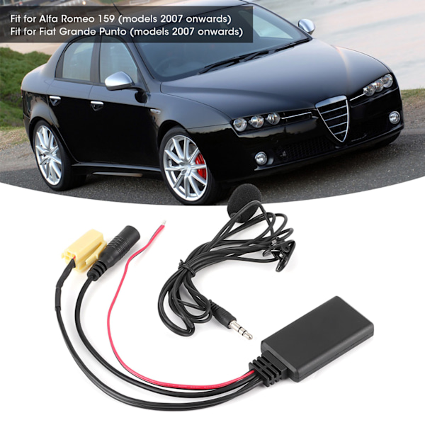 59,1 tommers Bluetooth-radio lydkabel Handsfree bil AUX-adapter med mikrofon Passer for Alfa Romeo 159