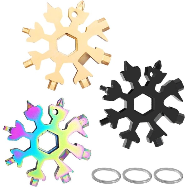 3 stk Snowflake Multi-Tool 18-i-1-Kreuzschlitzschraubendrehersat