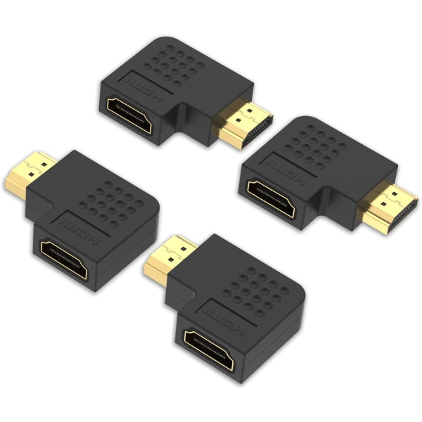 Lot de 4 Adaptateur HDMI Coudé Coupleur HDMI 90 og 270 Degrés Ma
