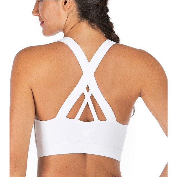 Sports-BH for kvinner, Criss-Cross Back Padded Strappy Sports