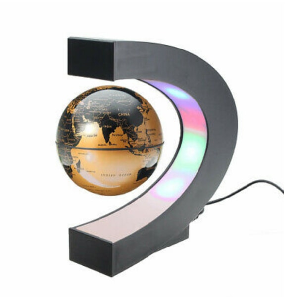 Backbayia LED valaistu magneetti kelluva maapallo maantieteellinen maailmanpallo C-muotoisella jalustalla
