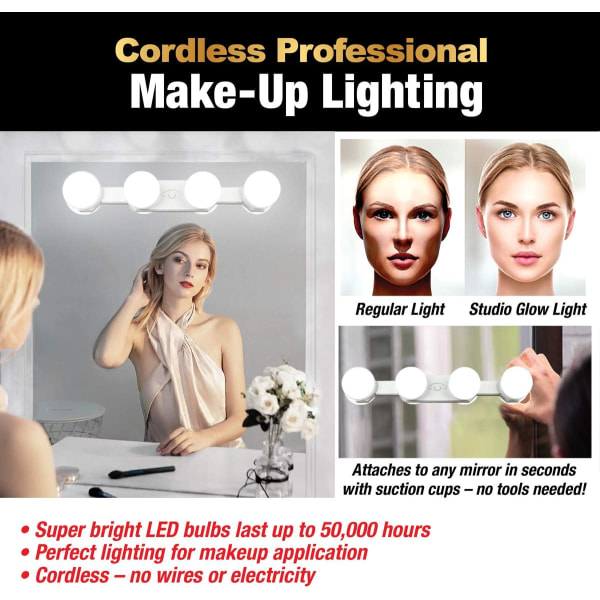 1 stk. makeup lys spejl lys, makeup lys, lysstyrke