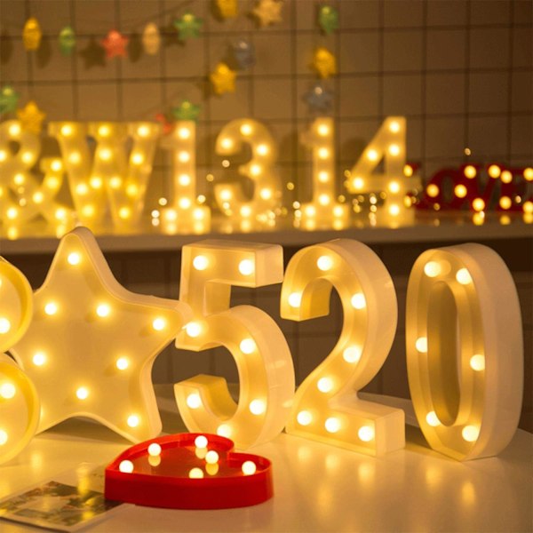 LED-siffrorlampa Nummer Upplysta Siffror, LED-dekoration för födelsedagsfest bröllop & semesterhus bar (4)