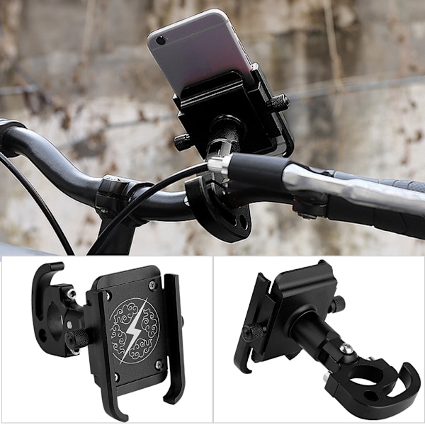 Universal Metal Motorcykel/Cykel Styr Telefonholder Montering Beslag GPS Stativ Stativ (Sort)