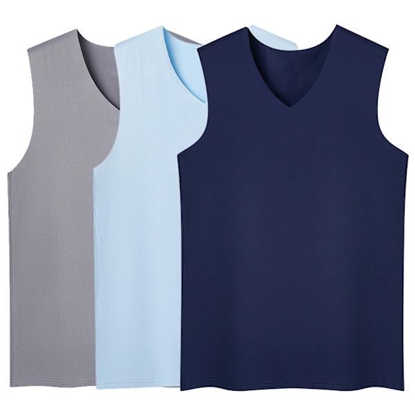 Tank Tops Gym Ärmlösa Tröjor Bodybuilding Muskel T-shirt gray+light blue+Tibetan blue Xxxl