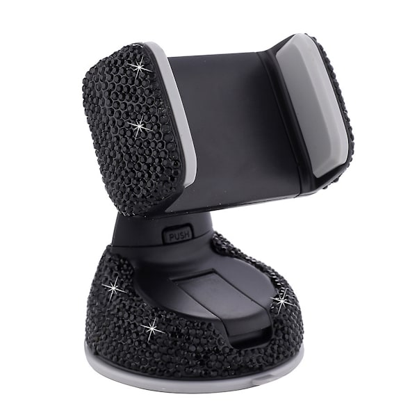 Bling Rhinestone Biltelefonholder Vindrute Dashbordmontering Justerbar Telefonholder for Enkel Visning GPS-skjerm Kompatibel med iPhone 5 6s 7 8s 9 10 Black 2