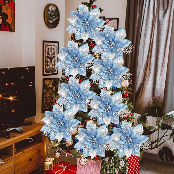 36 kpl Joulukiilto Tekojoulukukat Poinsettia Joulu Poinsettia Teko-Hääkukat Koristeet Joulukuusi Koristeet Leikkeillä Juhliin