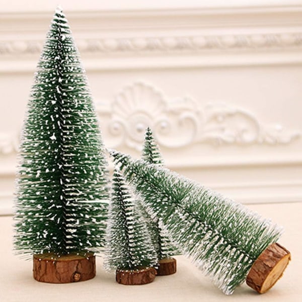 5 st Mini ceder julgran, flaska borste träd liten konstgjord Warm Light