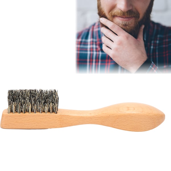 Professional Beard Brush Men's Mustache Grooming Brush Wood Handle Beard Care Brush for Men