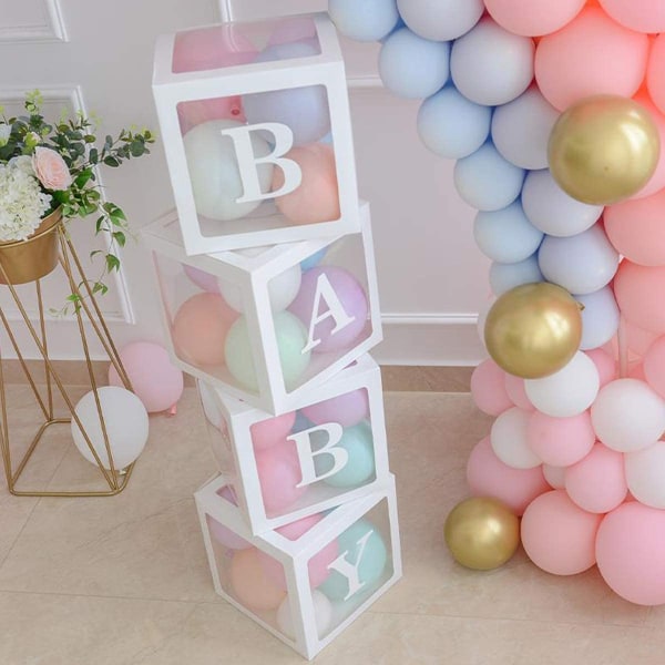 Baby shower Juhlakoristeet – 4 kpl läpinäkyviä ilmapalloja
