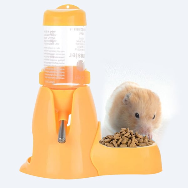 Hamstervattenflaska, Liten Husdjursautomatisk Dricksflaska med Matbehållare Bas Hytt Hängande Vattenmatningsflaskor Automatisk Dispenser för Små Djur