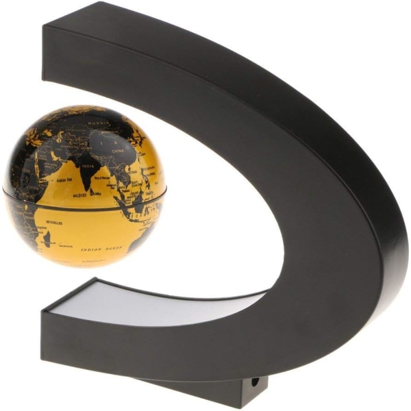 Backbayia LED-belyst magnet flytende globe Geography World Globe med C-Shape-stativ