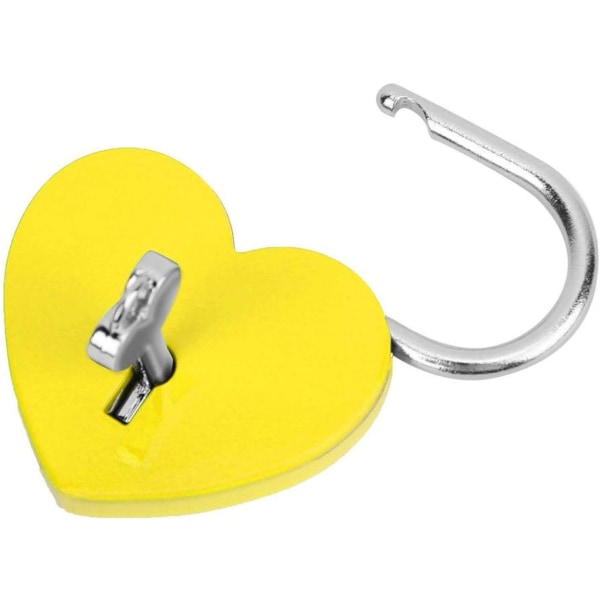 Riippulukko, Metallinen sydämenmuotoinen lukko avaimella, Metallilukko korurasiakirjaan Matkalaukkupäiväkirja (keltainen)