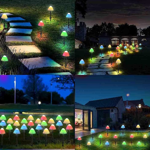 Solar Mushroom String Lights Multi Mode For Garden Courtyard Lan