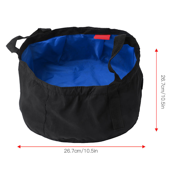 8.5L Folding Washbasin Bucket Portable Ultralight Outdoor Camping Travel Wash Basin Bag (Blue)