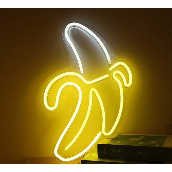 Neonlys Zeichen LED Banan Nattlys USB-beslag dekorasjon