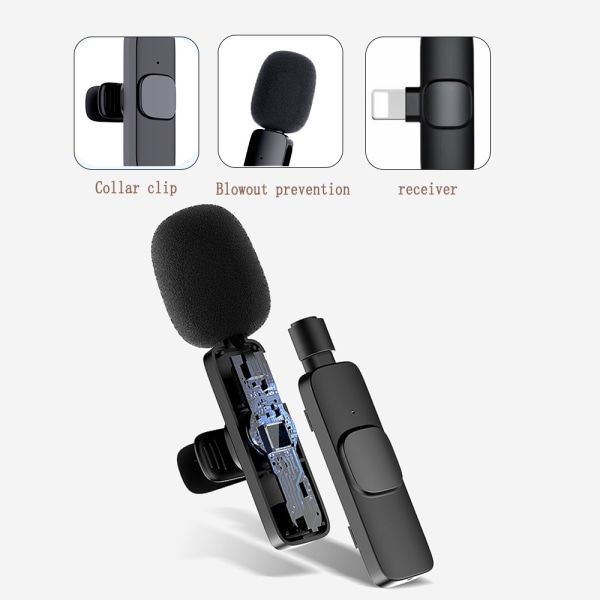 Lavalier mikrofon trådlös för iPhone 2cf0 | Fyndiq
