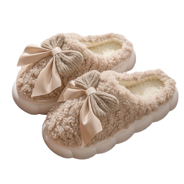 Autumn and Winter cotton slippers for women couple indoor warm thickened confinement shoes for home outdoor furry shoes for men