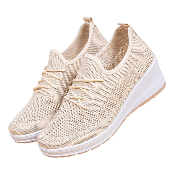 Khaki Dame Knittede Slip-On Sneakers, Elastiske, Letvægts, Åndbare, Mesh, Modesko, Søde, Flyvende Vævede Loafers khaki 40