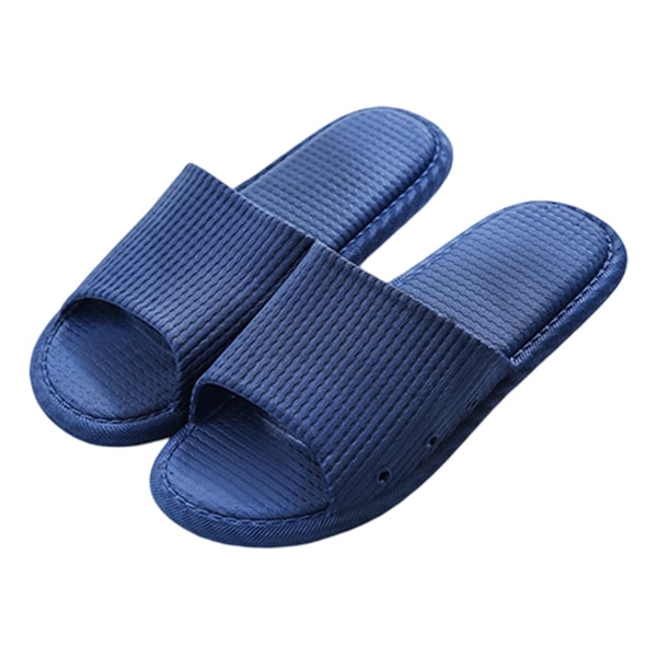 Dark Blue 38‑39 Size(for 37‑38) Bathroom Slippers Unisex Slip Proof Shower Sandals Summer Indoor Soft Silent Slippers