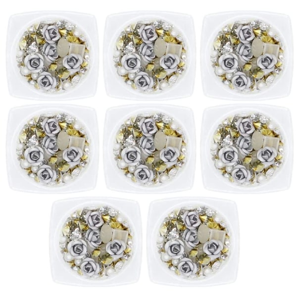 Neglekunst 3D Rose Rhinestones Sæt, Blandede Ædelstene Metal Blomster Charms Perle til Negle Dekoration Kvinder Pige DIY Negle Design Håndværk Dekoration