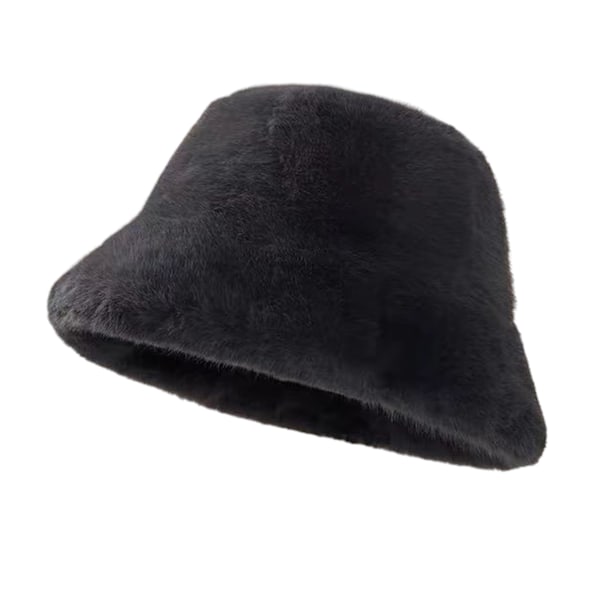 Hinkhatt i enfärgad vinter, konstgjord hinkhatt, One Size passar de flesta, snygg fluffig fiskarehatt för kvinnor och män, beige hattar