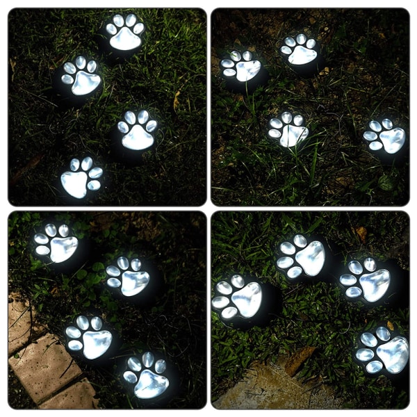 Solar Lights Paw Lights (set med 4), Animal Path Paw Lights warm light style1