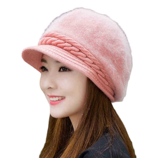 Women's winter hat Girls' knitted hat Outdoor casual thick cap, duck cap thick warm knit cap