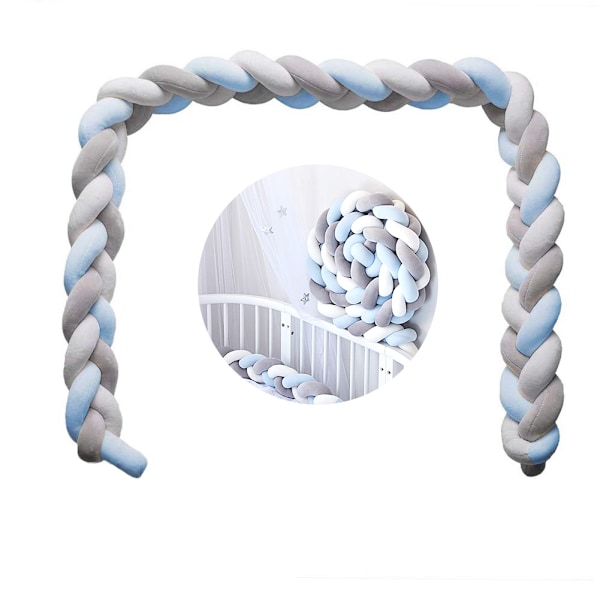 Baby bed bumper, length 78.7"/2M braided baby bed bumper edge protection head protection decoration for crib cot