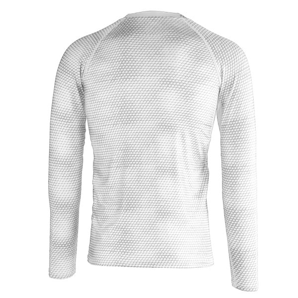 Mænd 3D Tredimensionel Print Fitness Løbetræning Langærmet T-shirt (hvid XL)