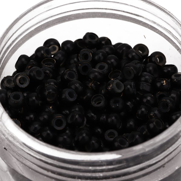 1000pcs 3mm x 2mm Silicone Micro Links Rings Beads Hair Extension ToolBlack