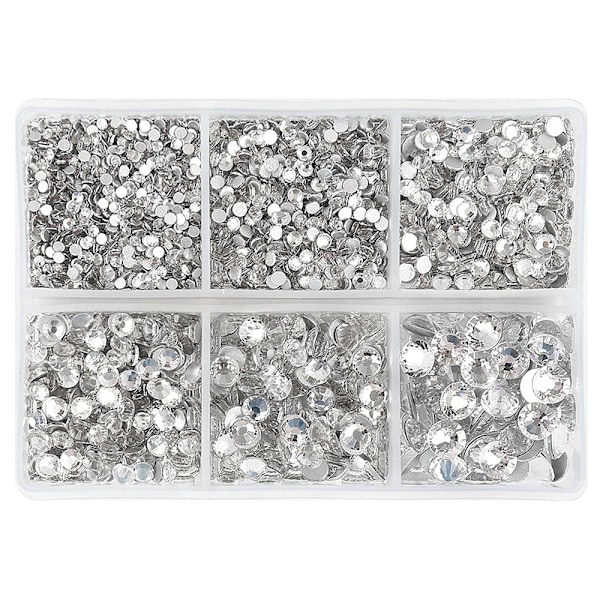 Mixed Size Flatback Rhinestones Non Hotfix Round Crystal Gems Glass Stone Beads for Face Nail Art Clothes Shoes Bags Bling Embellishments Shape1