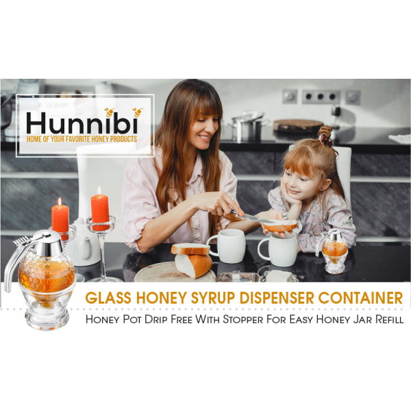 Honningdispenser No Drip Glass - Maple Sirup Dispenser Glass -