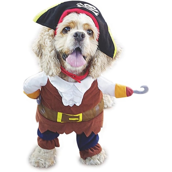 Piratdräkt för hundar i Karibien-stil, jeanskläder för hundar, roliga kläder för katter, outfit, uniform