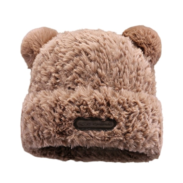 Hatter Fuzzy Hat Fluffy Bear Ear Beanie for Women Kvinners Caps Cute Beanies Grunge Girl Furry Caps Vinter Varme