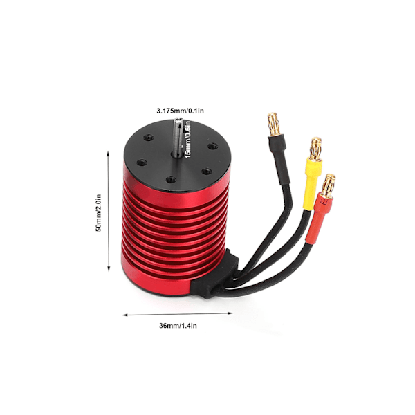 Vattentät F540 4370KV 4-polig borstlös motor 60A ESC-set med kylflänskombination för 1/10 RC-bil