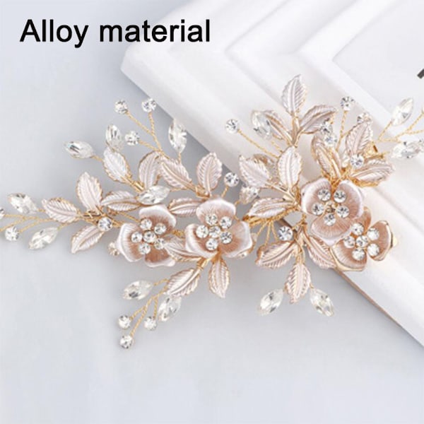 Käsintehty Hääkampa Pearl Floral Leaf Morsiamen Hiuskoriste Morsiamille ja Neitoselle Pearl Hiusneula Kampa