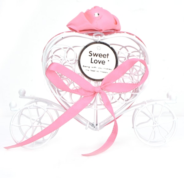 Söt Ihålig Hjärtformad Godisask Bröllop Baby Shower Present Chokladask (Rosa)