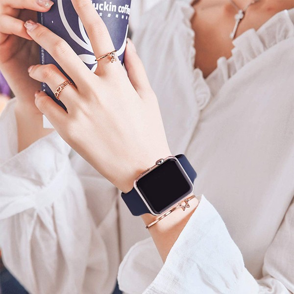 C-modell - Silikonarmband för Apple iWatch - 38/40mm Small - Midnattsblå