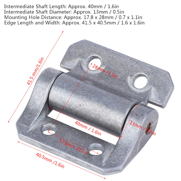 Torsion Hinge Gray Zinc Alloy Steel Electroplated Hardware Fittings 0.9/1.2/1.8/2.3N.mGray 0.9N.m