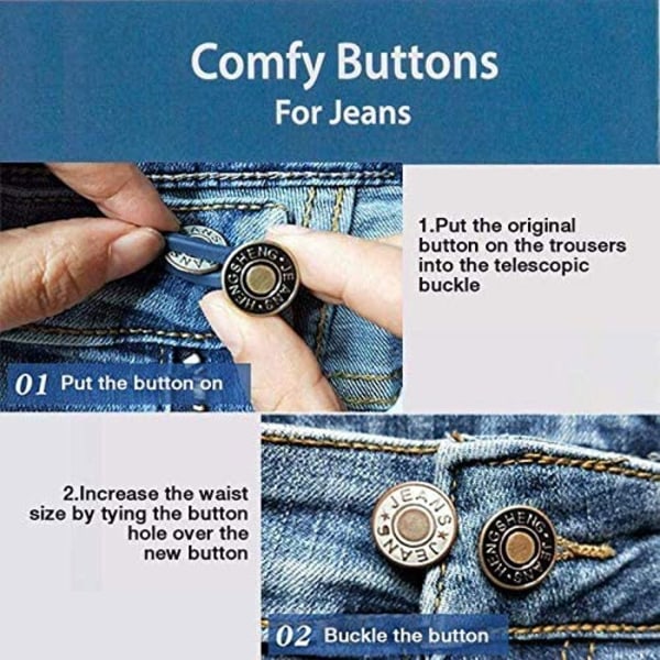 Midjeförlängare, jeans, kjolar, byxor, 5-pack, Blå
